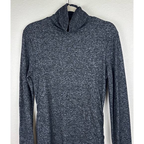 Athleta Malaga Turtleneck Ruched Gray Heathered Sweater Knit Dress Size Small - Picture 7 of 13